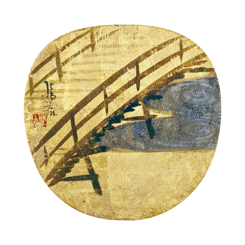 尾形光琳 《宇治橋図団扇》 江戸中期 細見美術館蔵 水の情景、涼へのいざない 細見美術館 京都
